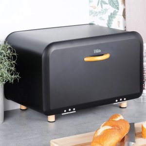 Chlebak Vilde Chlebak Pojemnik na Chleb Metalowy Czarny Solidny VILDE 35,5 x 20,5 x 20 cm 2