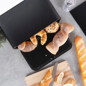 Chlebak Vilde Chlebak Pojemnik na Chleb Metalowy Czarny Solidny VILDE 35,5 x 20,5 x 20 cm 7