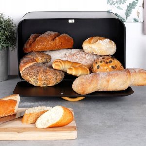 Chlebak Vilde Chlebak Pojemnik na Chleb Metalowy Czarny Solidny VILDE 35,5 x 20,5 x 20 cm 8