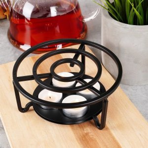 Brunbeste Podgrzewacz pod Dzbanek do Herbaty Kawy Metalowy Czarny BRUNBESTE 16,5 cm 7