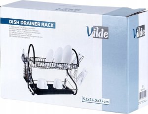 Vilde Suszarka do Naczyń na Talerze Sztućce 2-Poziomowa Czarna VILDE 52x24,5x38cm 13