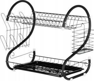 Vilde Suszarka do Naczyń na Talerze Sztućce 2-Poziomowa Czarna VILDE 52x24,5x38cm 4