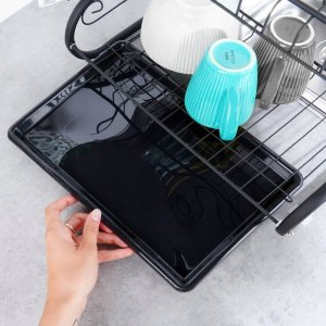 Vilde Suszarka do Naczyń na Talerze Sztućce 2-Poziomowa Czarna VILDE 52x24,5x38cm 8