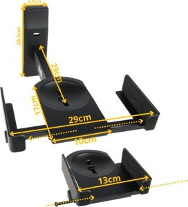 DNA DNA WS1 głośnikowy statyw ścienny zestaw 2 szt. czarny stabilny solidny do 20 kg 3