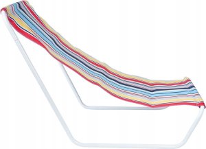 Vilde Leżak Plażowy Składany Metalowy Paski z Torbą Transportową VILDE 86x51,5cm 7