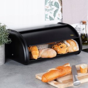 Chlebak Vilde Chlebak Pojemnik na Chleb Metalowy Czarny Solidny VILDE 43 x 27,5 x 18,5 cm 11