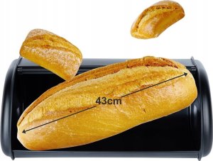 Chlebak Vilde Chlebak Pojemnik na Chleb Metalowy Czarny Solidny VILDE 43 x 27,5 x 18,5 cm 7