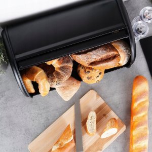 Chlebak Vilde Chlebak Pojemnik na Chleb Metalowy Czarny Solidny VILDE 43 x 27,5 x 18,5 cm 8