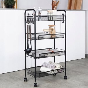 Vilde Wózek Półka Regał Metalowy 4-Poziomowy Solidny Pojemny VILDE 44 x 26 x 84cm 3