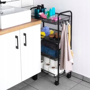 Vilde Wózek Półka Regał Metalowy 4-Poziomowy Solidny Pojemny VILDE 44 x 26 x 84cm 7