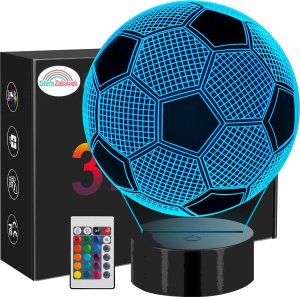 Sferazabawek LAMPKA NOCNA PODŚWIETLANA  3D LED PIŁKA NOŻNA KABEL USB + PILOT 1