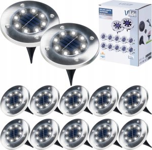 Vilde Lampki Ogrodowe Solarne LED Stalowe Wbijane VILDE 11,5 cm 12 szt. 1
