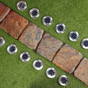 Vilde Lampki Ogrodowe Solarne LED Stalowe Wbijane VILDE 11,5 cm 12 szt. 7