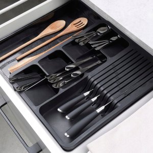 Vilde Wkład Organizer na Sztućce do Szuflady Rozsuwany Czarny VILDE 40 x 31 cm 10