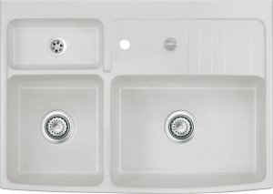 Zlewozmywak SYSTEMCERAM Systemceram Centra 90 Alu, zlewozmywak ceramiczny, korek automatyczny 1