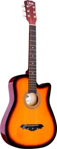 V-Tone V-TONE AG ONE SB gitara akustyczna 4/4 sunburst do nauki dla początkujących kostki pasek zapasowe struny pokrowiec akordy zestaw 3