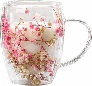 Upominkarnia Szklanka termiczna z gipsówką w środku róż 300 ml 1szt SZK78 1