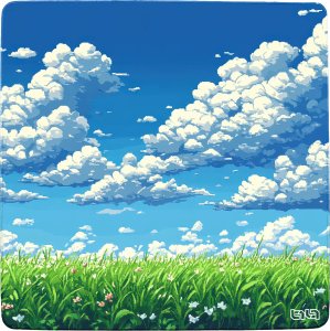 Tilt Mata pod Krzesło 8-bitowa Łąka 100x100 2