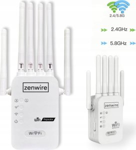 Access Point Zenwire Mocny Wzmacniacz Sygnału Zasięgu Sieci Wifi 5G Repeater Zewnętrzny Extender Zenwire WD-R611U 300 Mb/s 2