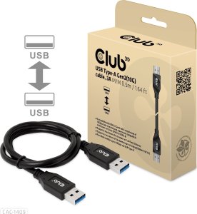 Kabel USB Club 3D USB-A - USB-A 0.5 m Czarny (CAC-1409) 2