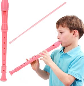 Sferazabawek Flet płaski instrument do nauki szkolny prosty+czyścik 32cm 8 OTWORÓW 1