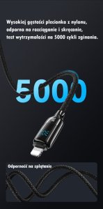 Usams USAMS Kabel USB-C na Lightning 30W 1,2m   Digital Display Zinc Alloy Fast Charging Data Cable HX Series SJ741USB01 (US-SJ741) 11