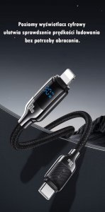 Usams USAMS Kabel USB-C na Lightning 30W 1,2m   Digital Display Zinc Alloy Fast Charging Data Cable HX Series SJ741USB01 (US-SJ741) 7