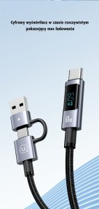 Kabel USB Usams USB-A - USB-C + microUSB + Lightning 1.2 m Wielokolorowy 12
