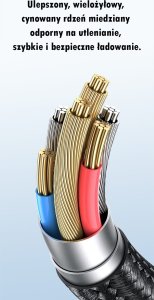 Kabel USB Usams USB-A - USB-C + microUSB + Lightning 1.2 m Wielokolorowy 15