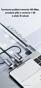 Kabel USB Usams USB-A - USB-C + microUSB + Lightning 1.2 m Wielokolorowy 16