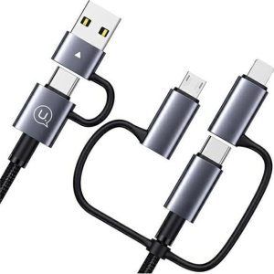 Kabel USB Usams USB-A - USB-C + microUSB + Lightning 1.2 m Wielokolorowy 2