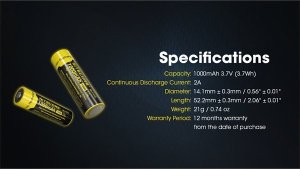 Nitecore Nitecore Akumulator NL1410 1000mAh 8