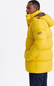 Kurtka męska Ombre Kurtka męska typu puffer z podszewką w kratę  żółta V3 OM-JAHP-0205 L 5