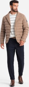 Kurtka męska Ombre Pikowana męska kurtka o kroju marynarki  beżowa V5 OM-JALP-0188 XL 5