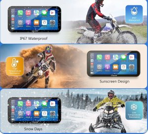 Carpuride Carpuride W603D 6,3'' motocyklowy ekran GPS Carplay bezprzewodowy kamera 2