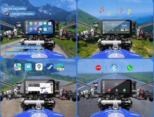 Carpuride Carpuride W603D 6,3'' motocyklowy ekran GPS Carplay bezprzewodowy kamera 3