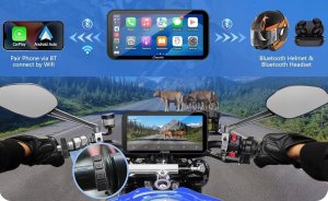 Carpuride Carpuride W603D 6,3'' motocyklowy ekran GPS Carplay bezprzewodowy kamera 4