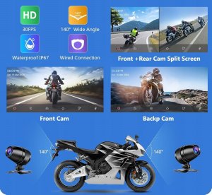 Carpuride Carpuride W603D 6,3'' motocyklowy ekran GPS Carplay bezprzewodowy kamera 7