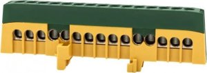 Listwa zasilająca F-Elektro Listwa ochronna ZPI 15-modułowa (15x16mm2) IP20 AL/CU - żółto/zielona F2.0394 1