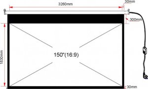 Ekran do projektora Art EKRAN ELEKTRYCZNY 150" 187x332cm z pilotem EA-150 16:9 ART 7