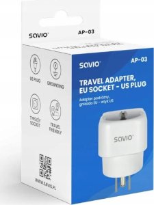 Savio Adapter podróżny AP-03 gniazdo EU - wtyk US 2
