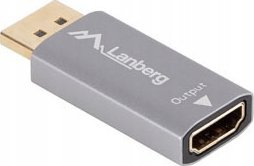 Adapter AV Lanberg Adapter Lanberg Displayport (M) -> HDMI (F) 4K srebrny 2