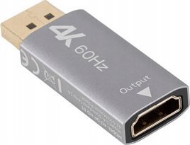 Adapter AV Lanberg Adapter Lanberg Displayport (M) -> HDMI (F) 4K srebrny 4