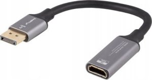 Lanberg Kabel adapter Lanberg Displayport (M) -> HDMI (F) 8K na kablu 20cm srebrny 2
