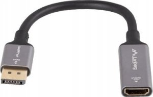 Lanberg Kabel adapter Lanberg Displayport (M) -> HDMI (F) 4K na kablu 20cm srebrny 2