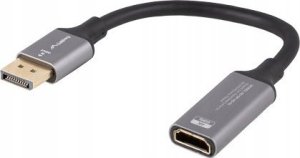 Lanberg Kabel adapter Lanberg Displayport (M) -> HDMI (F) 4K na kablu 20cm srebrny 3