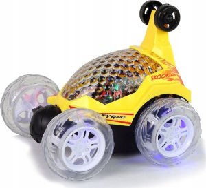 LeanToys Autko Zdalnie Sterowane Żółte Kolorowe Diody Obrót 360 Stopni 2