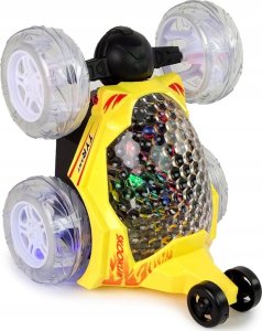 LeanToys Autko Zdalnie Sterowane Żółte Kolorowe Diody Obrót 360 Stopni 3