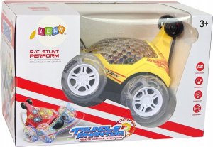 LeanToys Autko Zdalnie Sterowane Żółte Kolorowe Diody Obrót 360 Stopni 6