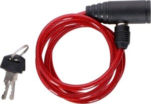 Dunlop ZAPIĘCIE ROWEROWE DUNLOP SPIRALNE NA KLUCZ 0,6x90CM CZERWONY 2